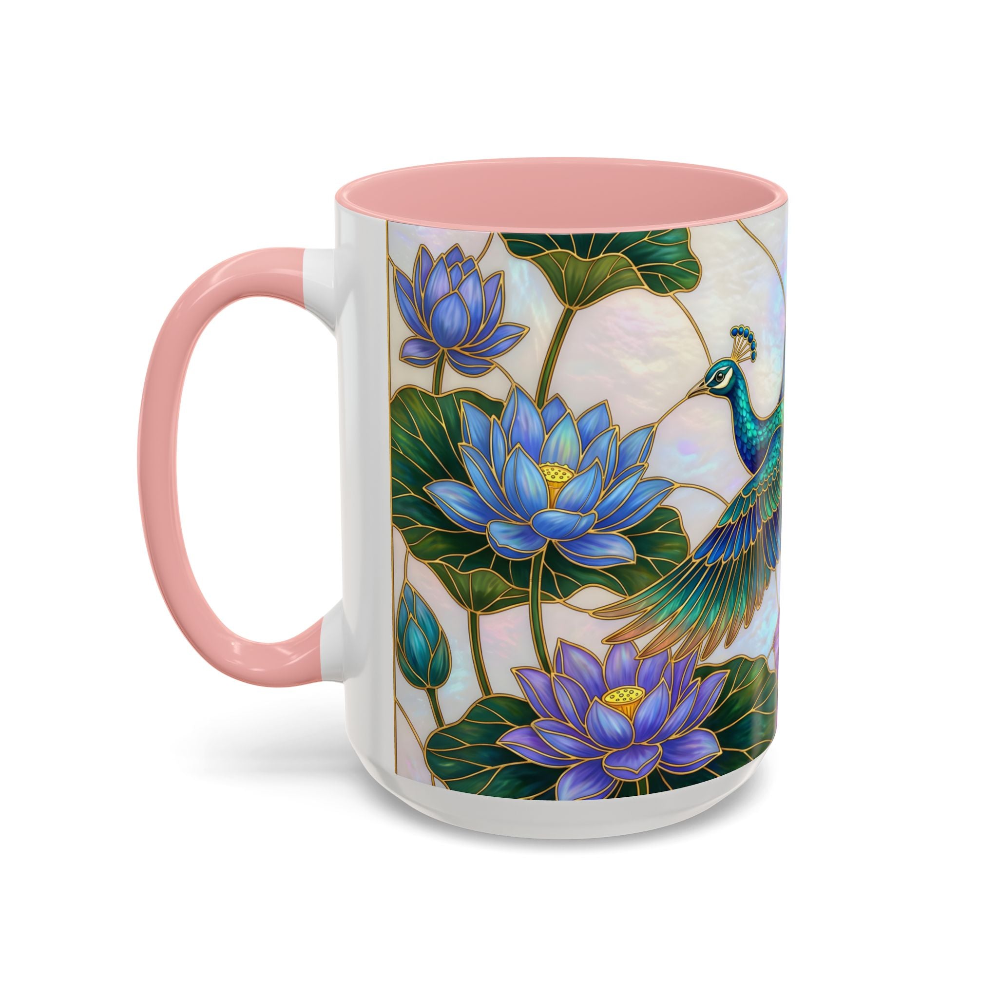 Flying Peacock Stained Glass Style Mug