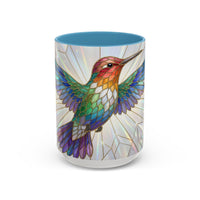 Rainbow Hummingbird Stained Glass Style Mug