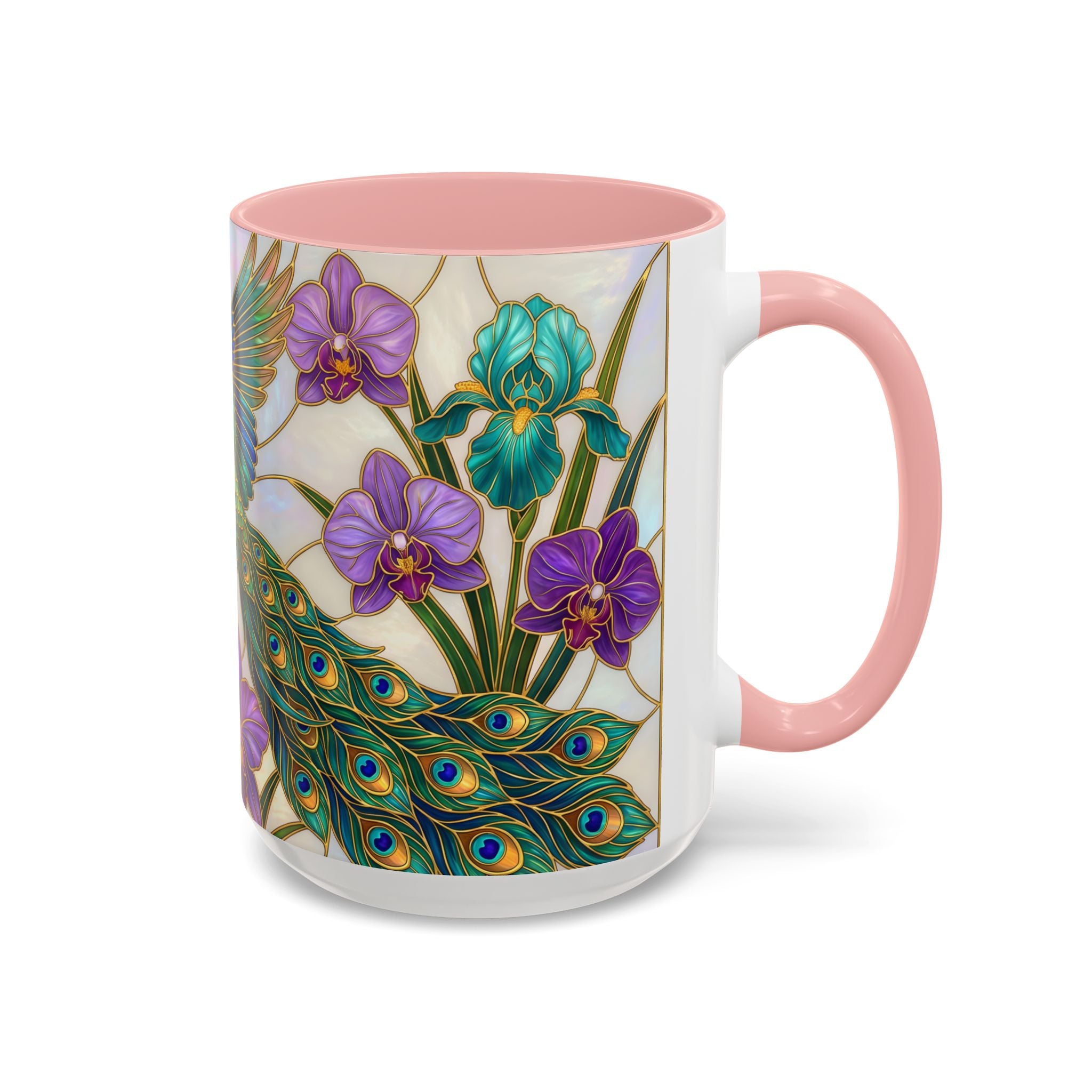 Flying Peacock Stained Glass Style Mug