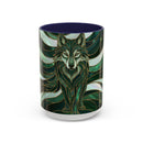 Jade Wolf Stained Glass Style Mug