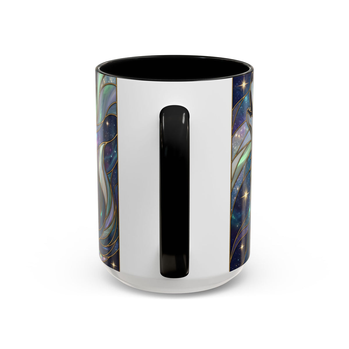 Starlight Wolf Stained Glass Style Mug