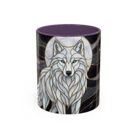 Night Wolf Stained Glass Style Mug