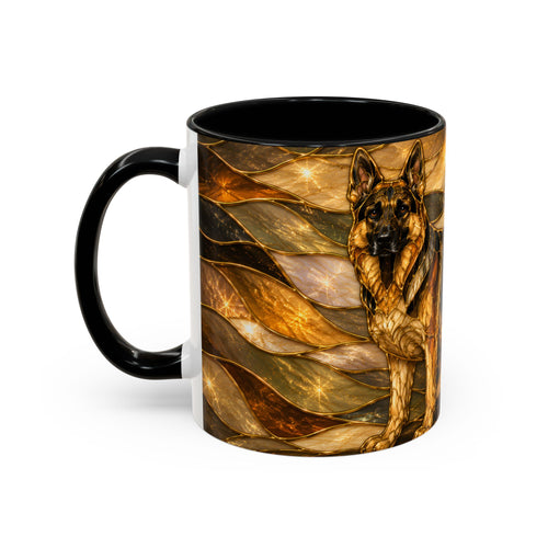 Golden German Shepherd Stained Glass Style Mug