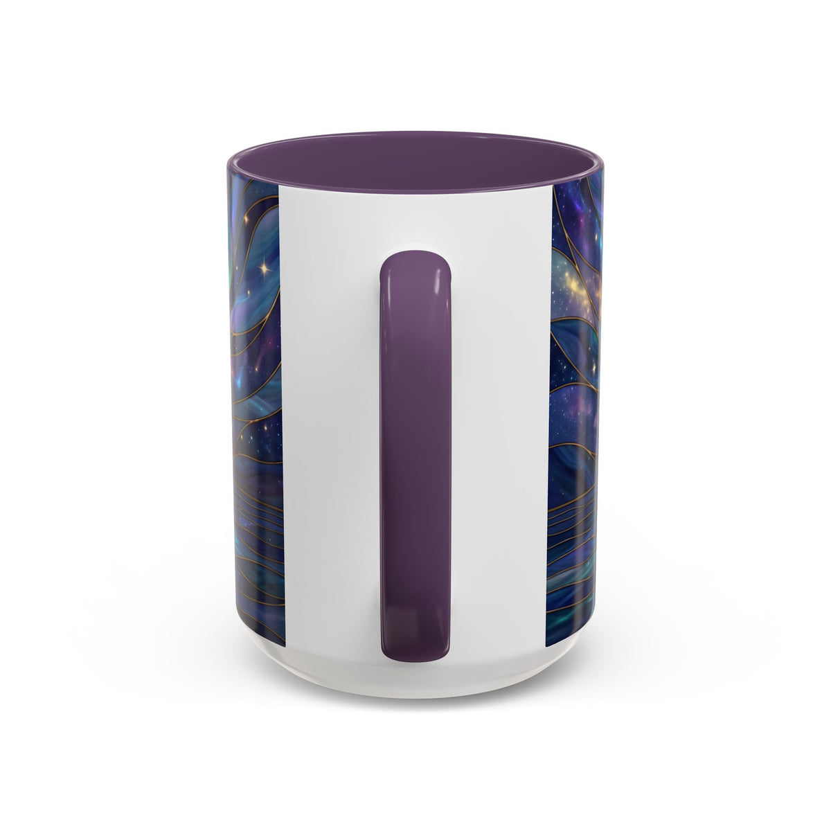 Starlit Lake Wolf Stained Glass Style Mug