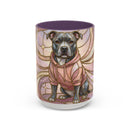 Pink Starlight Staffy Stained Glass Style Mug