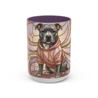 Pink Starlight Staffy Stained Glass Style Mug