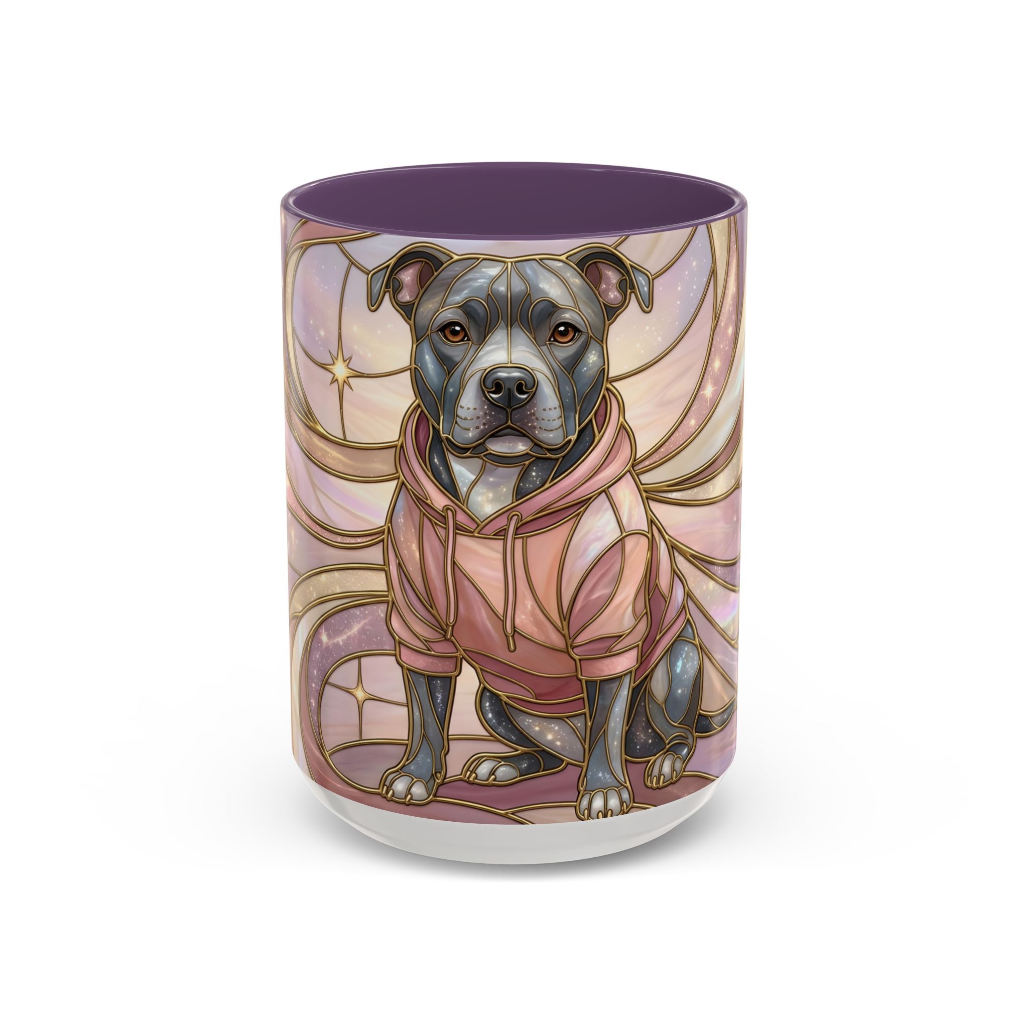 Pink Starlight Staffy Stained Glass Style Mug