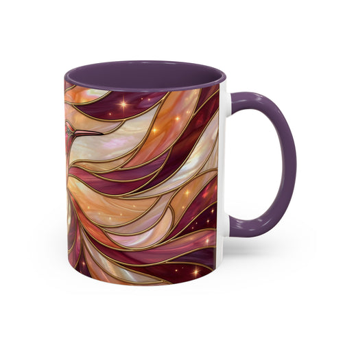 Rose Glow Hummingbird Stained Glass Style Mug
