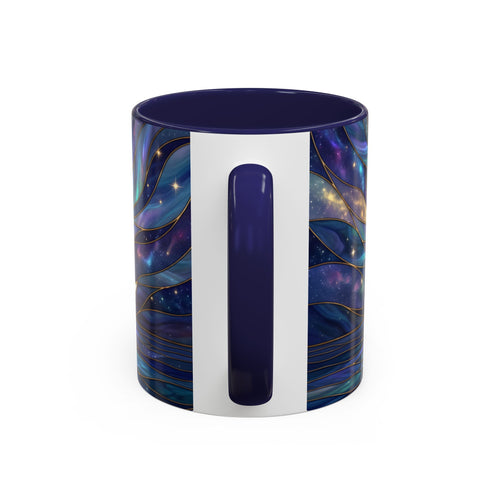 Starlit Lake Wolf Stained Glass Style Mug