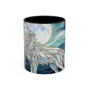 Moonlit Wolf Stained Glass Style Mug
