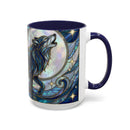 Sapphire Wolf Stained Glass Style Mug