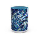 Cobalt Wolf Guardian Stained Glass Style Mug