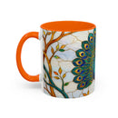 Elegant Peacock Stained Glass Style Mug