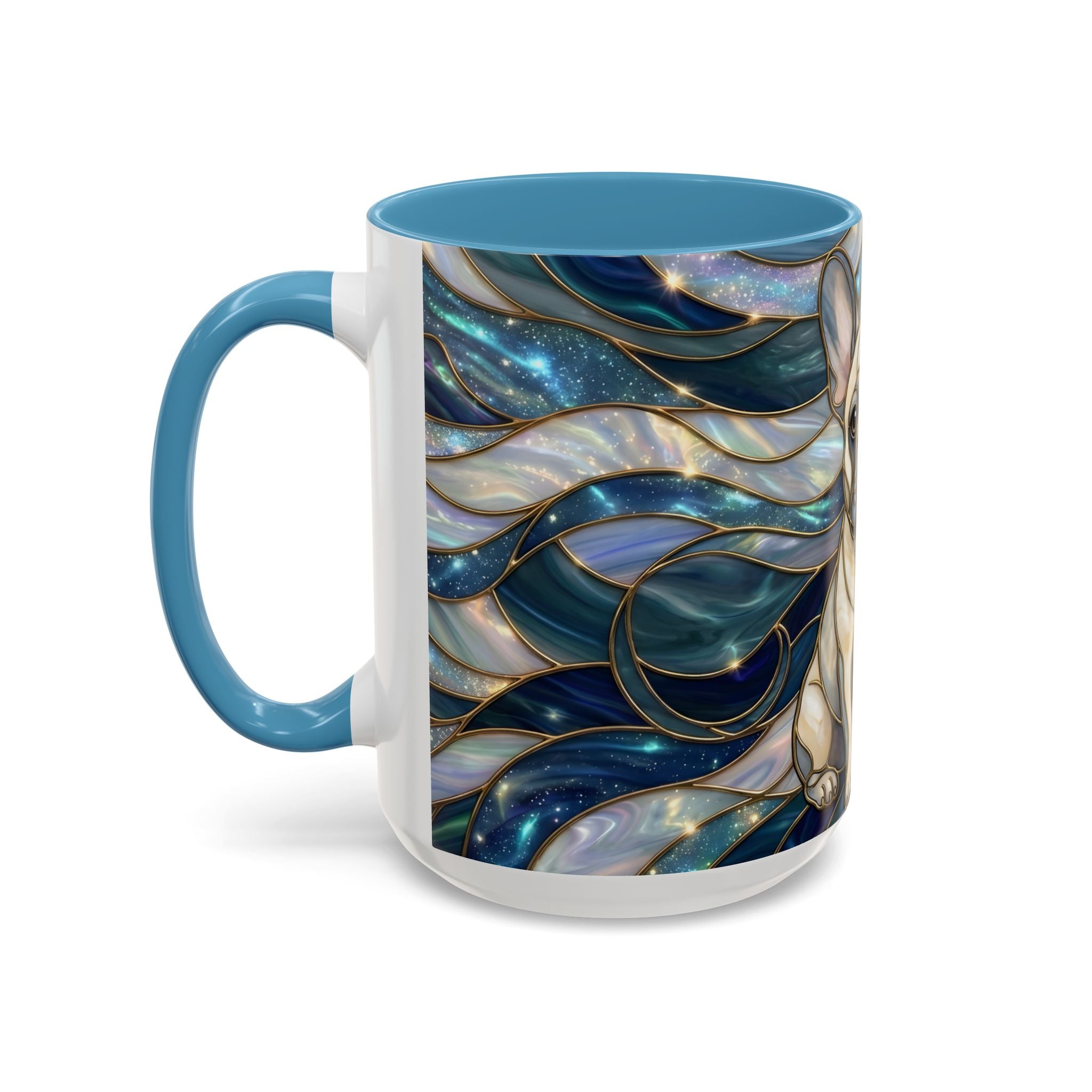 Sapphire Glow French Bulldog Stained Glass Style Mug