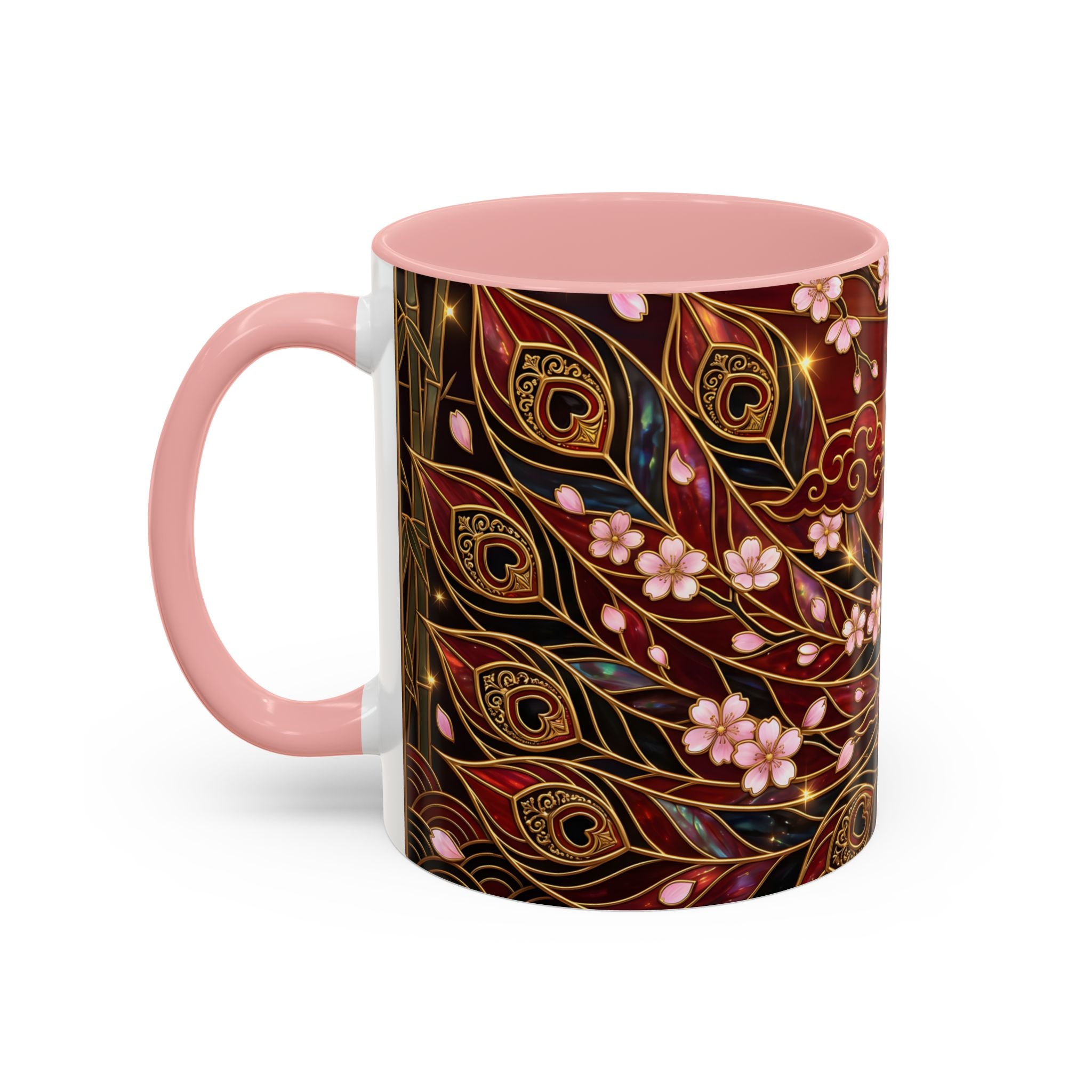 Sakura Peacock Stained Glass Style Mug