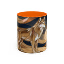 Nightscape Wolf Moon Stained Glass Style Mug
