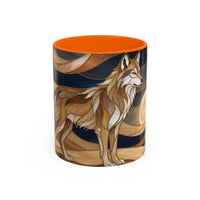Nightscape Wolf Moon Stained Glass Style Mug