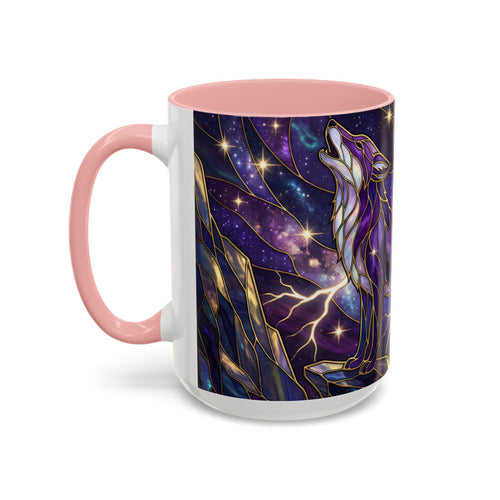 Purple Storm Fox Stained Glass Style Mug