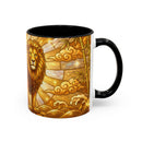 Golden Sakura Lion Stained Glass Style Mug