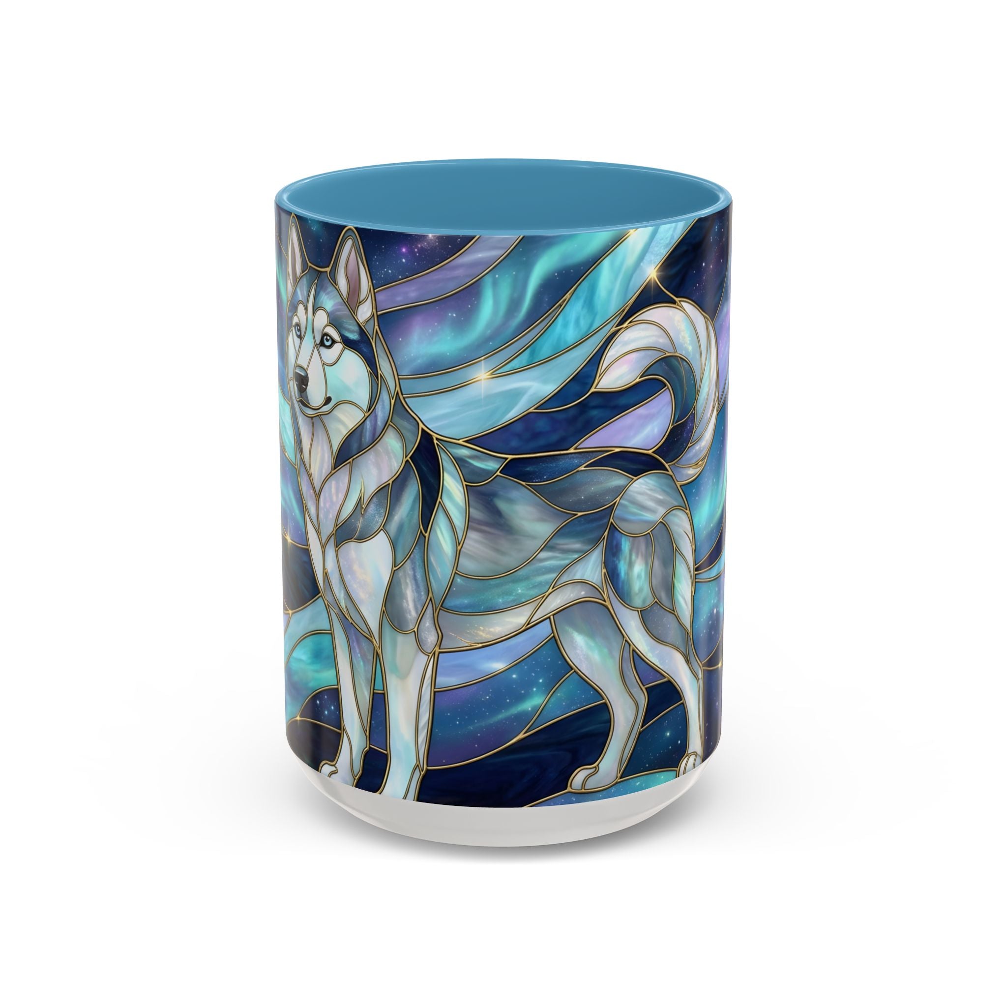 Aurora Husky Stained Glass Style Mug