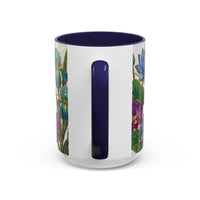 Floral Peacock Stained Glass Style Mug