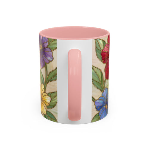 Garden Bloom Hummingbird Stained Glass Style Mug