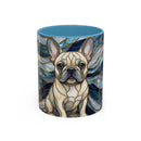 Sapphire Glow French Bulldog Stained Glass Style Mug
