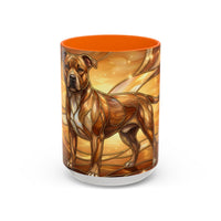 Amber Glow Staffy Stained Glass Style Mug