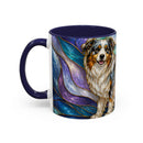 Celestial Australian Shepherd Stained Glass Style Mug