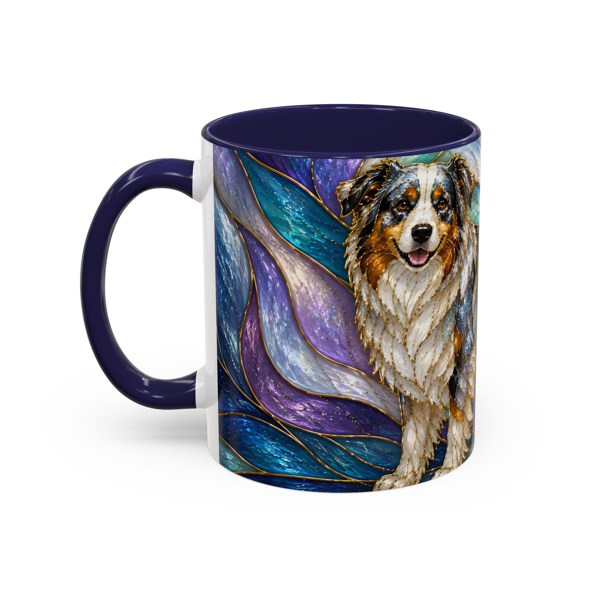 Celestial Australian Shepherd Stained Glass Style Mug
