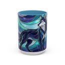 Celestial Wolf Stained Glass Style Mug
