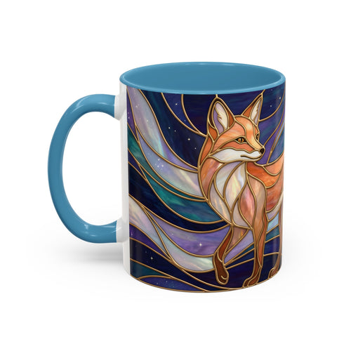 Aurora Fox Stained Glass Style Mug