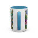 Floral Peacock Stained Glass Style Mug