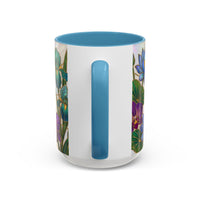 Floral Peacock Stained Glass Style Mug