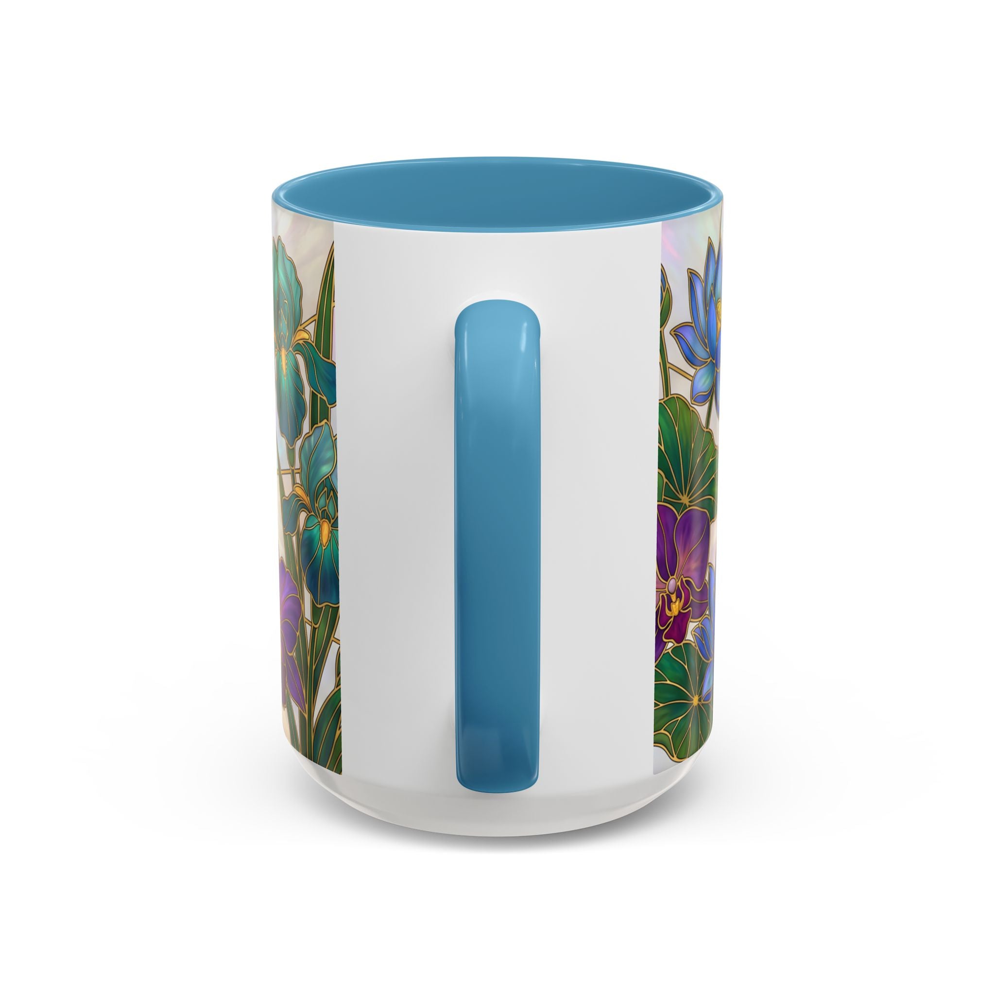 Floral Peacock Stained Glass Style Mug