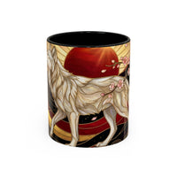 Sakura Wolf Stained Glass Style Mug