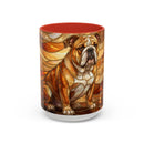 Amber Bulldog Stained Glass Style Mug