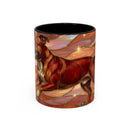 Warm Ember Staffy Stained Glass Style Mug
