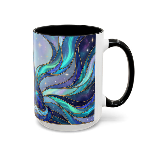 Aurora Wolf Stained Glass Style Mug