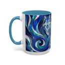 Cobalt Wolf Duo Stained Glass Style Mug