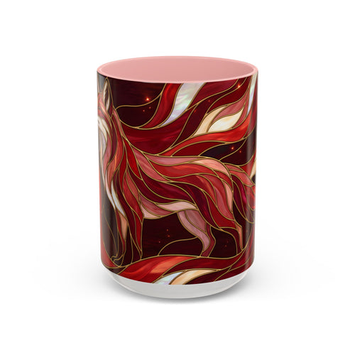 Scarlet Glow Fox Stained Glass Style Mug
