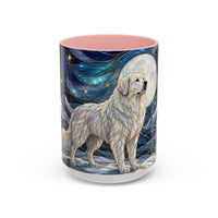 Mountain Guardian Great Pyrenees Stained Glass Style Mug
