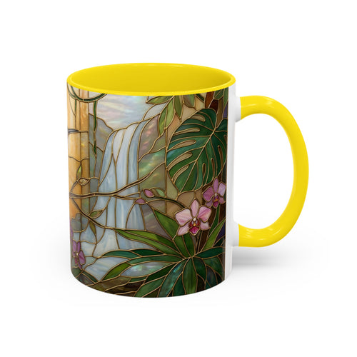 Tropical Hummingbird Stained Glass Style Mug