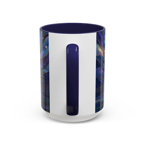 Starlit Lake Wolf Stained Glass Style Mug