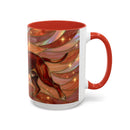 Warm Ember Staffy Stained Glass Style Mug