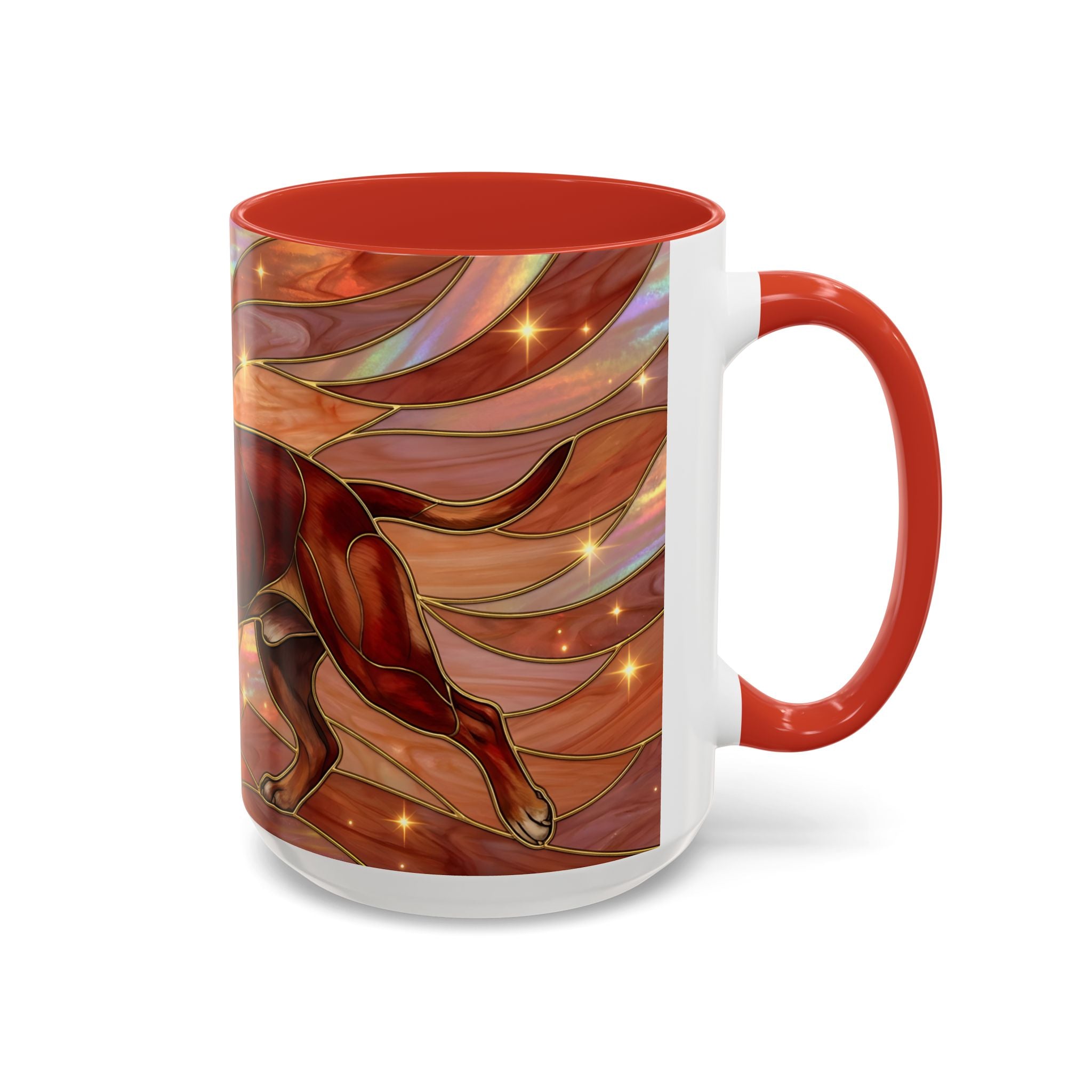 Warm Ember Staffy Stained Glass Style Mug