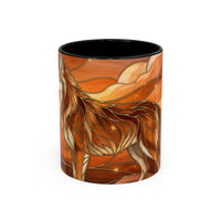 Amber Wolf Stained Glass Style Mug