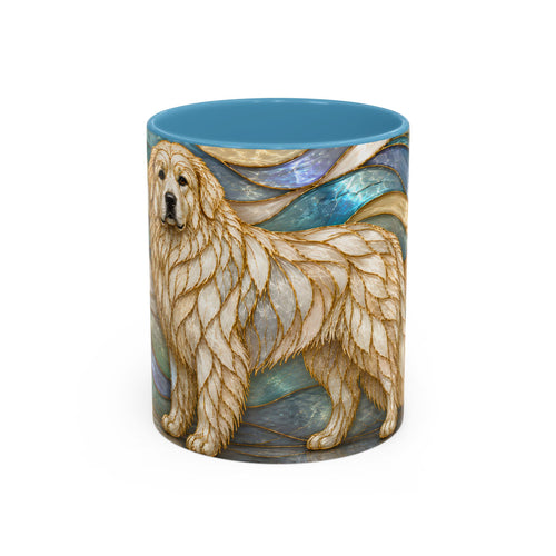 Blue Glow Great Pyrenees Stained Glass Style Mug