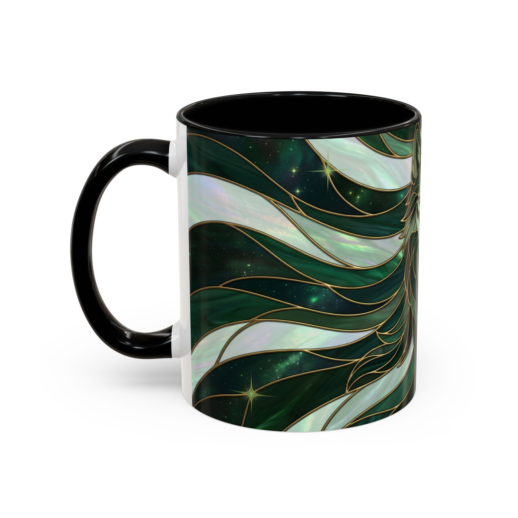 Jade Wolf Stained Glass Style Mug