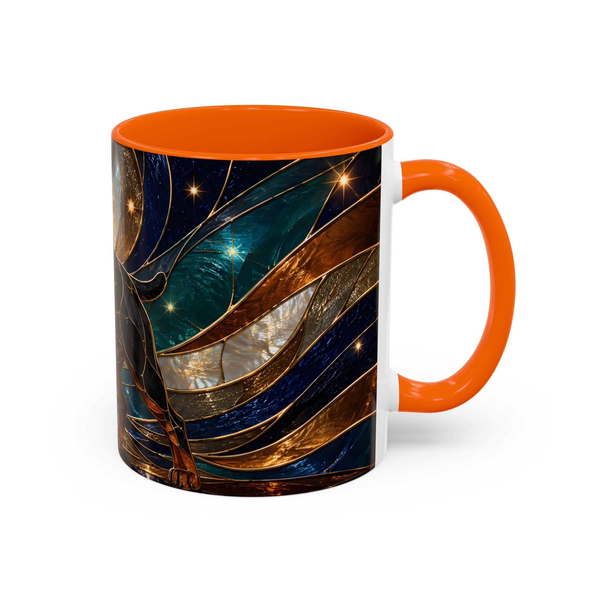 Warm Glow Rottweiler Stained Glass Style Mug